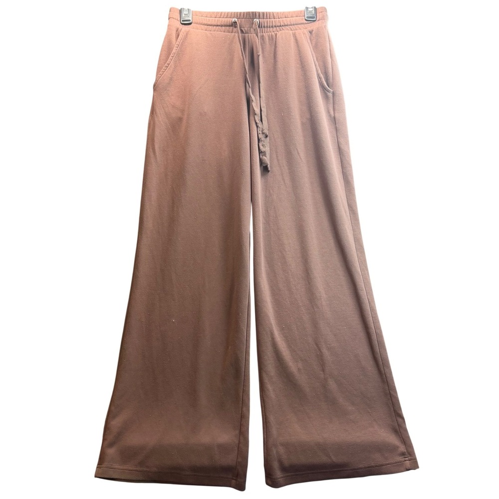 French Laundry Wide Leg Lounge Pants Womens Small Brown Pockets Soft Flowy FLAW